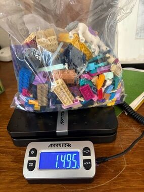 Lego Mixed Assorted Purple Pink Teal Tan Blue Yellow Bricks